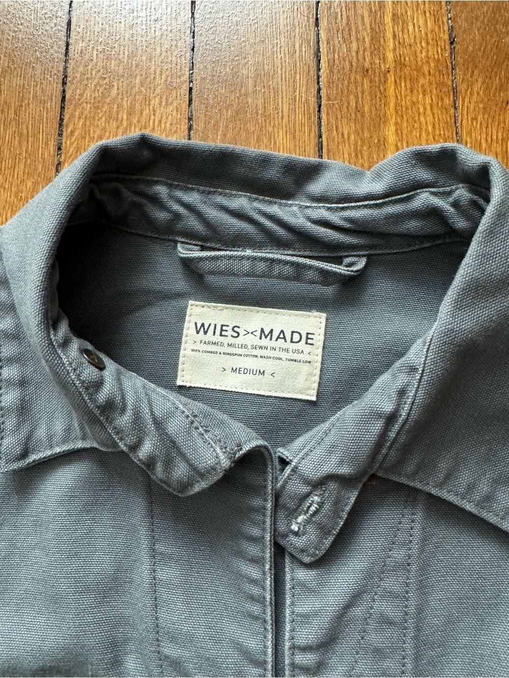 Wies Made Artcher Grey Cotton Canvas Work Jacket - Picture 3 of 6